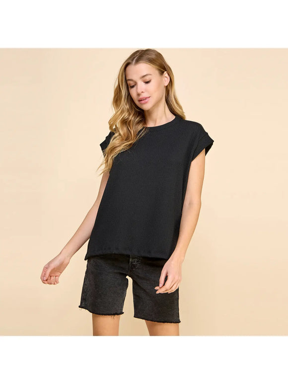 Ribbed Muscle Tee Blk