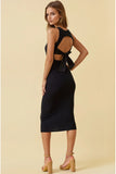 Mix Media Tie Back Dress