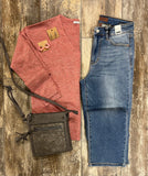 Vneck L/S Lightweight Marled Sweater