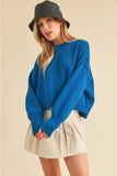 Cropped exposed Seam Sweater Cobalt