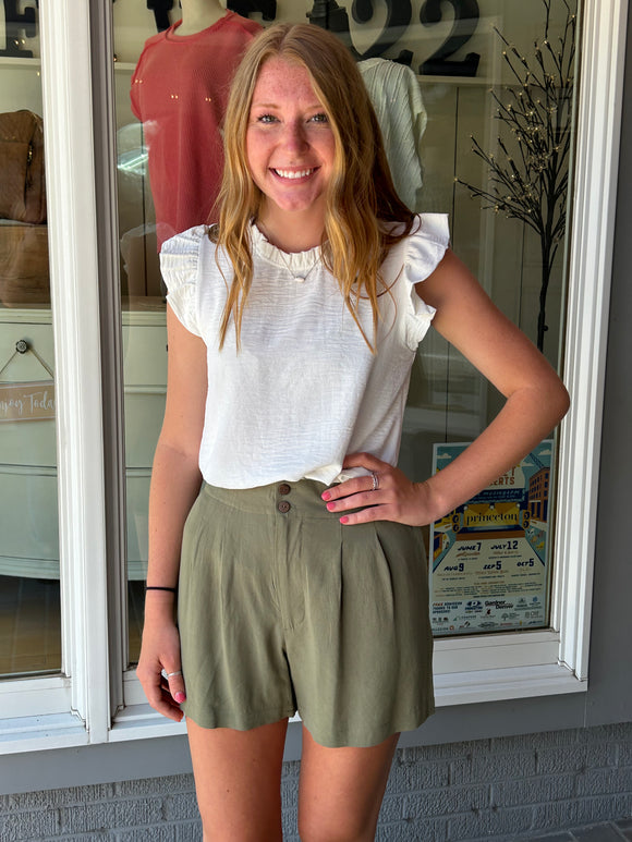 Ruffle Sleeve Blouse Ivory