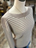 Boat Neck L/S Ribbed Sweater  Oatmeal