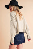 Cropped exposed Seam Sweater Pearl