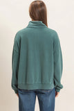Mineral Wash Button Sweatshirt Green