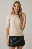 Elbow Slv Sweater Cream