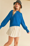 Cropped exposed Seam Sweater Cobalt