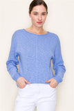 Center Seam Boat Neck Sweater Periwinkle