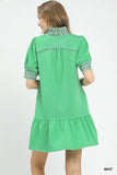French Terry Knit Trim Detail Dress