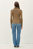 Classic Cut Stripe Turtleneck Barley