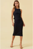 Mix Media Tie Back Dress