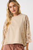 Arm Detail Woven Top Sand Shell
