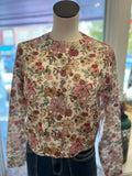 Floral Button Cardigan Sweater