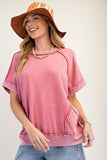 S/S Mineral Wash Indian Pink Top