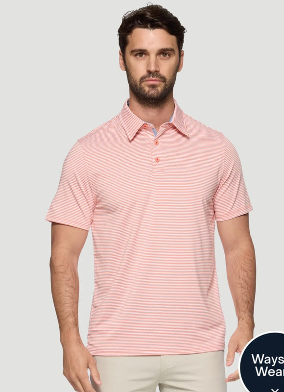Naples Performance Mens Shirt Coral/White Five 22 Naples Performance Mens Shirt Coral/White Five 22