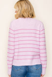 Stripe Crewneck Lightweight Sweater Pink