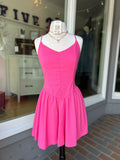 Basque Waist Spaghetti Strap Dress