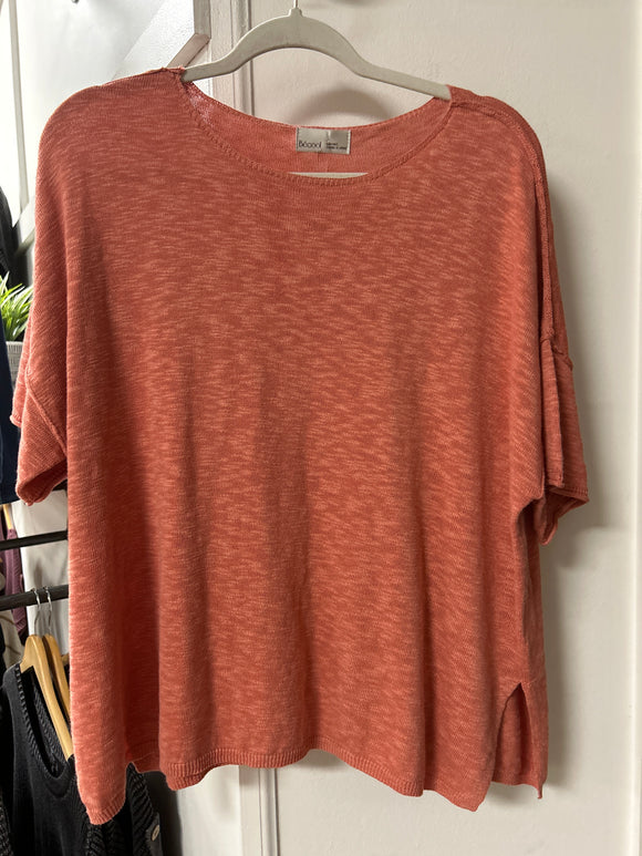 Oversized Sweater Tee Raw Seam Poppy