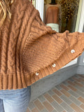 Short Fit Cape Sweater w/Buttons