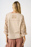 Arm Detail Woven Top Sand Shell