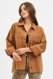 Oversized Side Step Jacket Brown