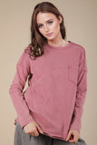 Plus L/S Topw/ Chest Pocket Mauve