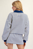 Striped L/S Collar Top Royal