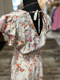 Vneck Smocked Floral Dress