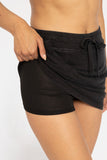 Cotton Blend Mini Skort Blk