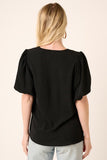 Airflow Puff Sleeve Top Black