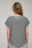 Stripe Texture Knit Top Blk