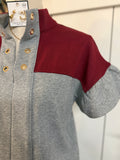 Metal Eyelet Colorblock Top