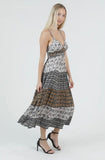 Print Double Strap Tiered Maxi