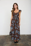 Sweetheart Corset Floral Midi Dress