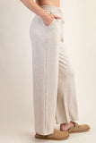 Soft Knit Pants w/ Elastic Waistband Ivory