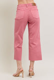 Kylie HW Wide Crop Denim Rose