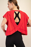 Slub Open Back Tee Red