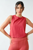 Crew Neck Cotton Tank Blushed Brick