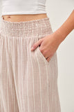 Pinstripe Cotton Gauze Flowy Crop Pant Amber