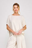 Linen Tie Slv Hi/Lo Top
