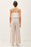 Pinstripe Cotton Gauze Flowy Crop Pant Amber