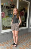 Leopard Print Gauze Shorts