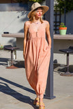 Mineral Washed Jumpsuit Apricot