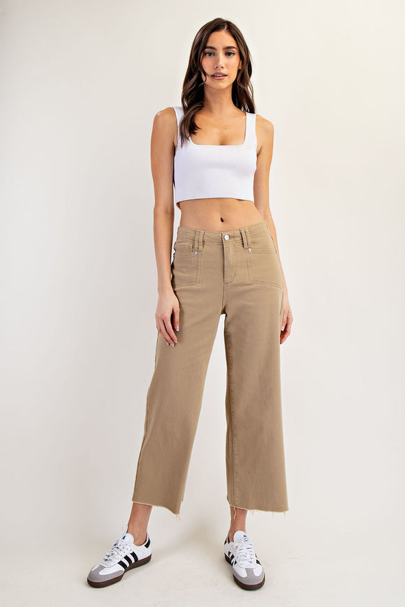 Soft Washed Slant Pocket Pants Taupe