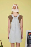 Striped Denim Overall Dress