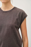 Cropped Acid Wash S/S Tee Charcoal