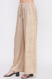 Brushed Satin Wide Leg Pants Brass