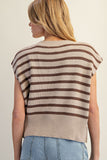Striped Cap Sleeve Sweater