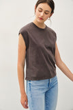 Cropped Acid Wash S/S Tee Charcoal