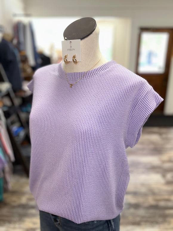 Ribbed Muscle Tee Lavender