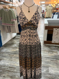 Print Double Strap Tiered Maxi